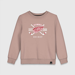 Свитшот хлопковый детский Detroit Red Wings: Est.1926, цвет: пыльно-розовый