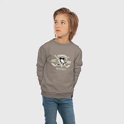 Свитшот хлопковый детский Pittsburgh Penguins: Est.1967, цвет: утренний латте — фото 2