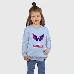 Свитшот хлопковый детский Washington Capitals, цвет: мягкое небо — фото 2