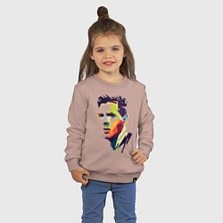 Свитшот хлопковый детский Lionel Messi: fun-art, цвет: пыльно-розовый — фото 2