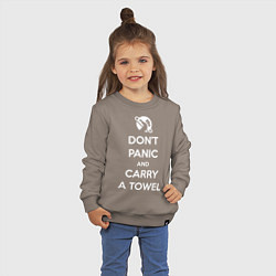 Свитшот хлопковый детский Dont panic & Carry a Towel, цвет: утренний латте — фото 2