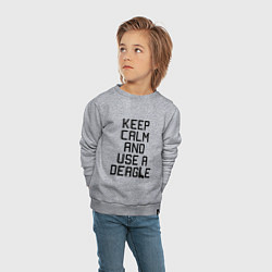 Свитшот хлопковый детский Keep Calm & Use a Deagle, цвет: меланж — фото 2