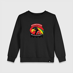 Свитшот хлопковый детский Chicago Blackhawks Hockey, цвет: черный