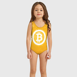 Купальник для девочки Bitcoin Orange, цвет: 3D-принт — фото 2