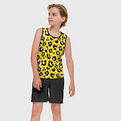 Майка-безрукавка детская Леопард, цвет: 3D-черный — фото 2