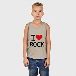 Майка детская хлопок I love Rock, цвет: миндальный — фото 2