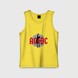 Майка детская хлопок AC/DC: Angus Young, цвет: желтый