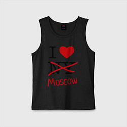 Майка детская хлопок I love Moscow, цвет: черный