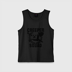 Майка детская хлопок Creeper Squad, цвет: черный