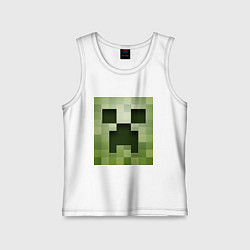 Майка детская хлопок Мinecraft creeper, цвет: белый