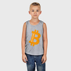 Майка детская хлопок Bitcoin Boss, цвет: меланж — фото 2