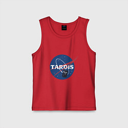 Майка детская хлопок Tardis NASA, цвет: красный