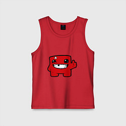 Майка детская хлопок Super Meat Boy, цвет: красный