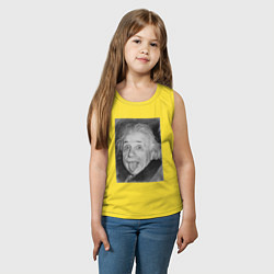 Майка детская хлопок Энштейн дурачится, цвет: желтый — фото 2