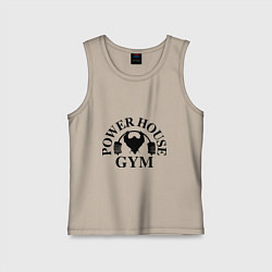 Майка детская хлопок Power House Gym, цвет: миндальный