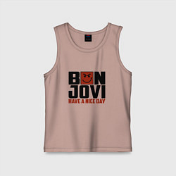 Майка детская хлопок Bon Jovi: Nice day, цвет: пыльно-розовый