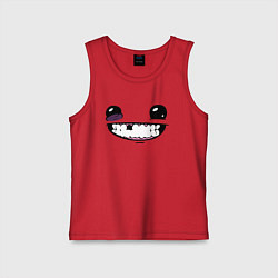 Майка детская хлопок Super Meat Boy: Face, цвет: красный