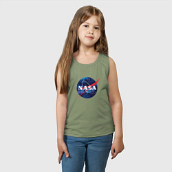 Майка детская хлопок NASA: Cosmic Logo, цвет: авокадо — фото 2