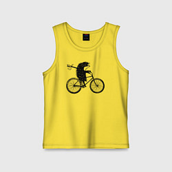 Майка детская хлопок Ежик на велосипеде, цвет: желтый