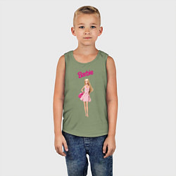 Майка детская хлопок Барби на прогулке, цвет: авокадо — фото 2