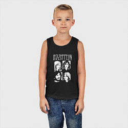 Майка детская хлопок Led Zeppelin Band, цвет: черный — фото 2