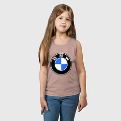 Майка детская хлопок Logo BMW, цвет: пыльно-розовый — фото 2