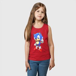 Майка детская хлопок Classic Sonic, цвет: красный — фото 2
