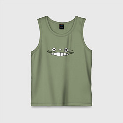 Майка детская хлопок Totoro face, цвет: авокадо