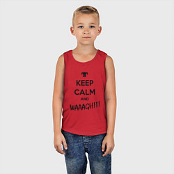Майка детская хлопок Keep Calm & WAAAGH, цвет: красный — фото 2