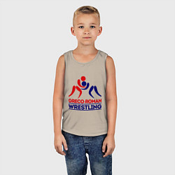 Майка детская хлопок Greco-roman wrestling, цвет: миндальный — фото 2