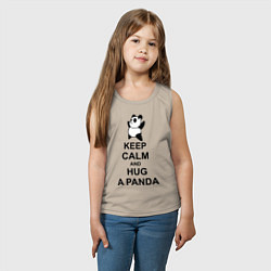 Майка детская хлопок Keep Calm & Hug A Panda, цвет: миндальный — фото 2