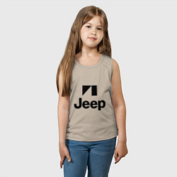 Майка детская хлопок Jeep logo, цвет: миндальный — фото 2