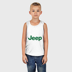 Майка детская хлопок Logo Jeep, цвет: белый — фото 2