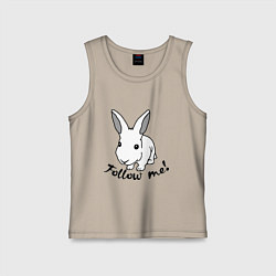 Майка детская хлопок Rabbit: follow me, цвет: миндальный