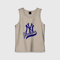 Майка детская хлопок NY - Yankees, цвет: миндальный
