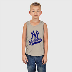 Майка детская хлопок NY - Yankees, цвет: миндальный — фото 2