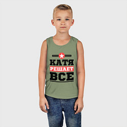 Майка детская хлопок Катя решает все, цвет: авокадо — фото 2