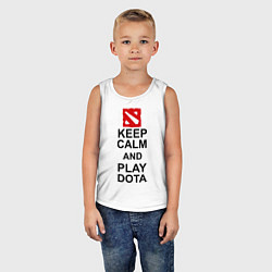 Майка детская хлопок Keep Calm & Play Dota, цвет: белый — фото 2