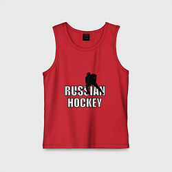 Майка детская хлопок Russian hockey, цвет: красный