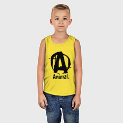 Майка детская хлопок Animal Logo, цвет: желтый — фото 2