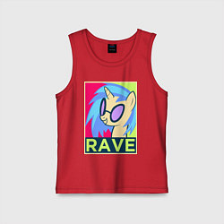 Майка детская хлопок DJ Pon-3 RAVE, цвет: красный