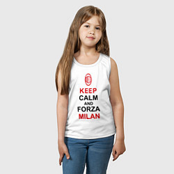 Майка детская хлопок Keep Calm & Forza Milan, цвет: белый — фото 2