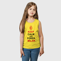 Майка детская хлопок Keep Calm & Forza Milan, цвет: желтый — фото 2