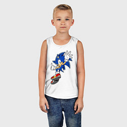 Майка детская хлопок Sonic, цвет: белый — фото 2