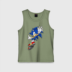 Майка детская хлопок Sonic, цвет: авокадо