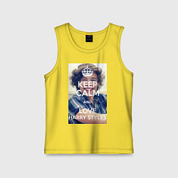 Майка детская хлопок Keep Calm & Love Harry Styles, цвет: желтый