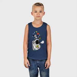 Майка детская хлопок Cosmos, цвет: тёмно-синий — фото 2
