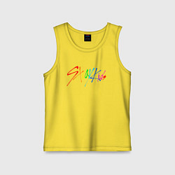 Майка детская хлопок STRAY KIDS АВТОГРАФЫ, цвет: желтый