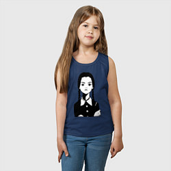 Майка детская хлопок Wednesday Addams, цвет: тёмно-синий — фото 2