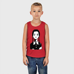 Майка детская хлопок Wednesday Addams, цвет: красный — фото 2